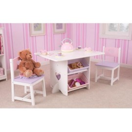 Ensemble table pour enfant et ses 2 chaises Coeur