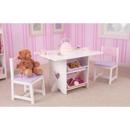 Ensemble table pour enfant et ses 2 chaises Coeur