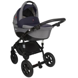 Poussette duo Tirso bleu marine moucheté