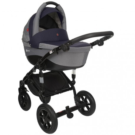 Poussette duo Tirso bleu marine moucheté