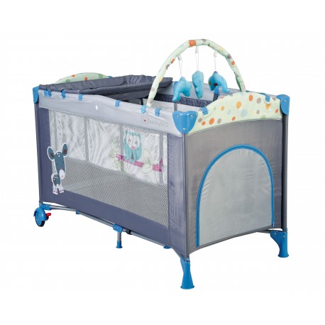 Parc pour bébé pliant Lit parapluie avec matelas lit de voyage réglable bleu