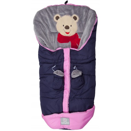 Chancelière Footmuff bleu rose hippo babygo