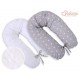 Coussin d'allaitement double face stars gris