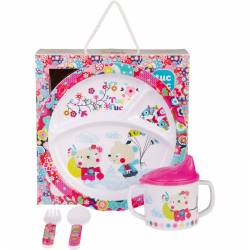 Set assiette repas pour bébé fille kimono