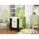 Lit et Parure de lit bébé bonne nuit vert