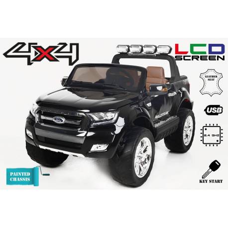 Voiture électrique FORD RANGER Wildtrike noire deux places bluetooth + LCD