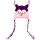 bonnet hibou rose et prune