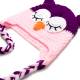 bonnet hibou rose et prune