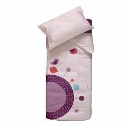 Parure housse de couette et taie d'oreiller birdy