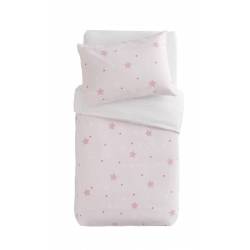 Parure housse de couette et taie d'oreiller Little Stars Grise