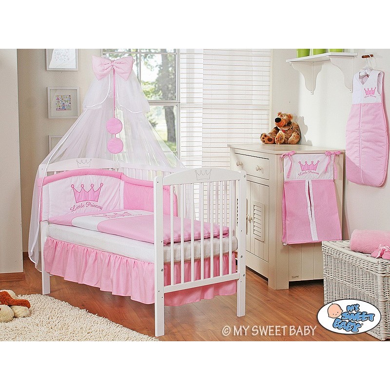 PARURE DE LIT BÉBÉ PERCALE BRUYÈRES HOUSSE+TAIE ROSE : CE Blanc Bouchara