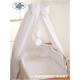 Lit et Parure de lit bébé prince ou princesse blanc