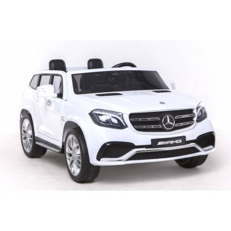Voiture électrique pour enfant Mercedes Benz GLS 63 deux places métallisée blanche