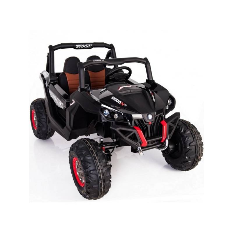 Buggy UTV Blanc 2 x 12V 4 roues motrices en gomme deux places, buggy électrique  enfant