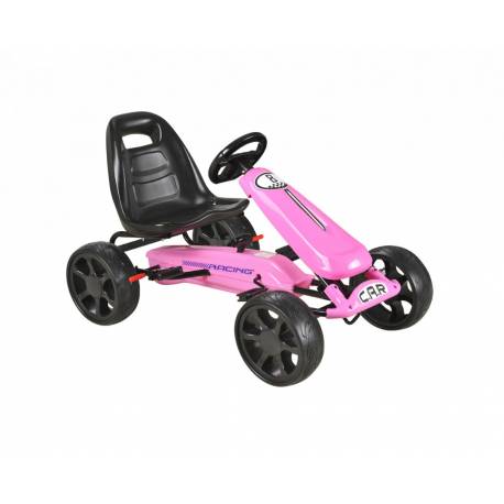 Karting pour enfant à pédales rose