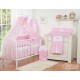Parure de lit bébé deux coeurs rose