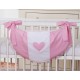 Parure de lit bébé deux coeurs rose