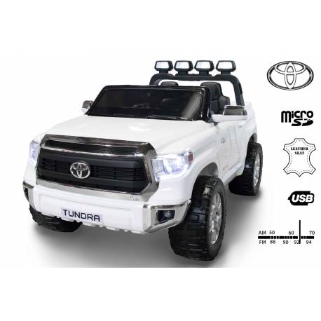 Voiture électrique Toyota Tundra XXL deux places en cuir blanche
