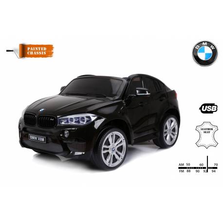 voiture électrique pour enfant BMW X6 M métallisée noire, siège cuir