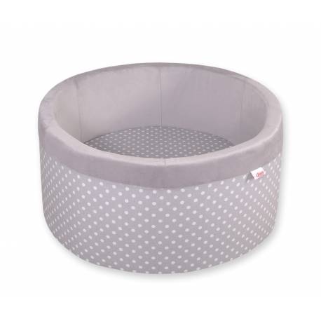 Piscine à balles ronde white dots on grey