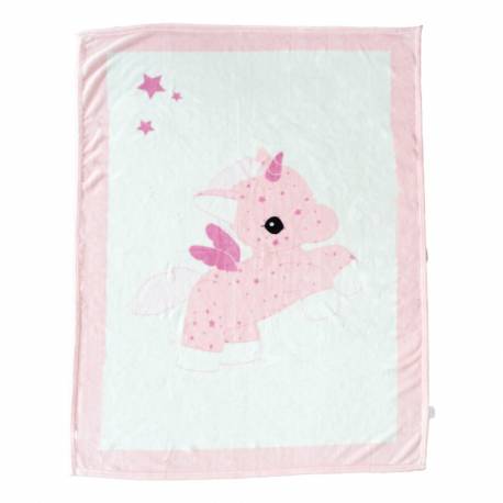 Couverture microdoux Jolly la licorne de Domiva