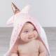 coffret sortie de bain brodée et son gant Jolly la licorne domiva