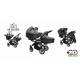 Poussette duo ou trio pour triplés Trippy premium gris