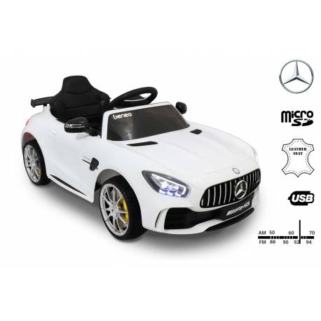 Voiture électrique pour enfant Mercedes Benz GTR blanche