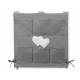 Parure de lit bébé deux coeurs gris anthracite