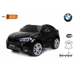 voiture électrique pour enfant BMW X6 M noire, siège cuir