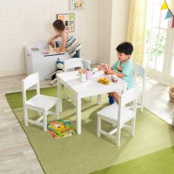 Ensemble table pour enfant et ses 2 chaises blanc