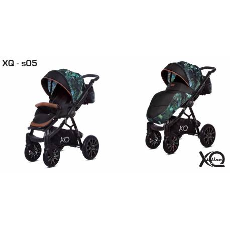 poussette simple XQ Sline S05 jungle (noir et vert)