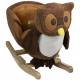 Bascule en bois hibou marron babygo