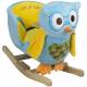 Bascule en bois hibou bleu babygo