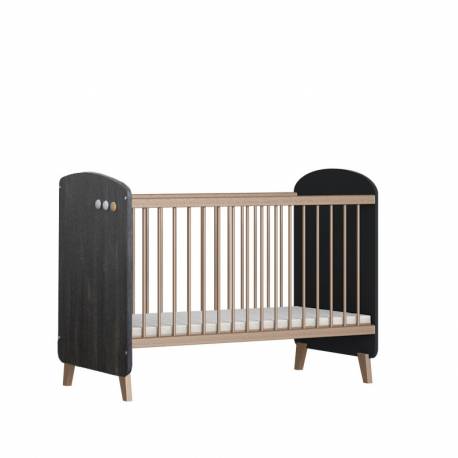 Lit bébé à barreaux transformable pour bébé Senja anthracite