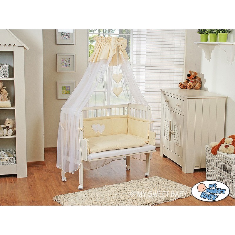 Lit bébé cododo crème Amila Babygo - Lit pour enfant avec matelas