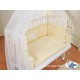 Lit bébé cododo avec parure coeur crème