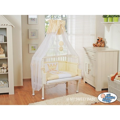 Lit bébé cododo avec parure prince/princesse crème