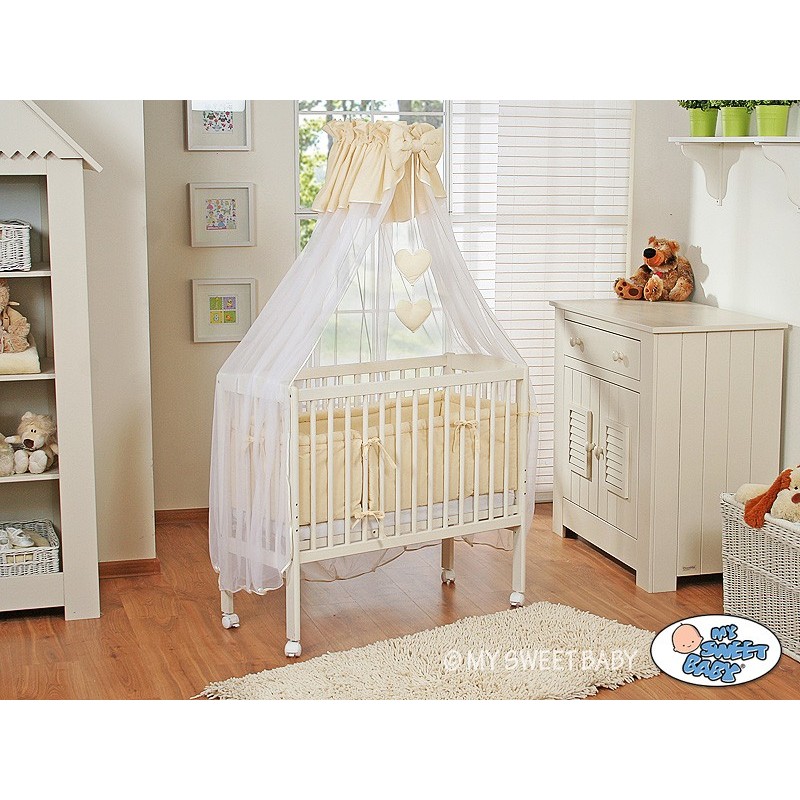 Lit cododo pour bébé, parure crème - Lit pour enfant avec matelas