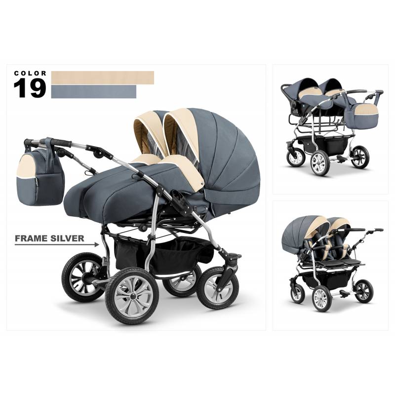 poussette double pour jumeaux duet 10 coloris