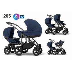 Poussette pour enfants d'âges rapprochés Multistroller bleu