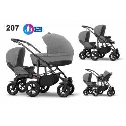 Poussette pour enfants d'âges rapprochés Multistroller noir