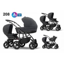 Poussette pour enfants d'âges rapprochés Multistroller noir