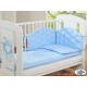 Lit bébé chic bleu + parure 4 pièces
