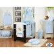 Lit et Parure de lit bébé bonne nuit bleu