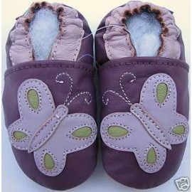 Chaussons en cuir Papillon violet