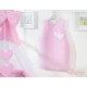 Parure de lit bébé deux coeurs rose