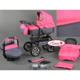 Poussette trio rose pas cher outlet