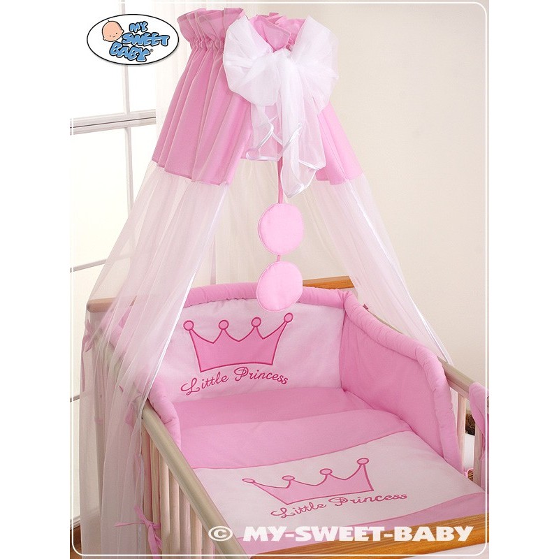 Parure de Linge Lit Bébé 11 pcs Moustiquaire Rose Prince