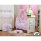 Lit et parure de lit bébé âne rose